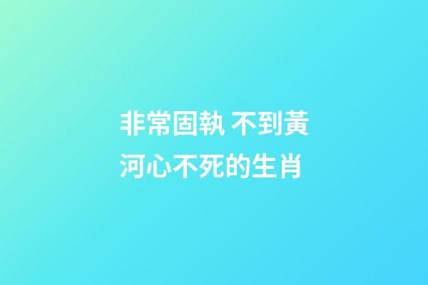 非常固執 不到黃河心不死的生肖